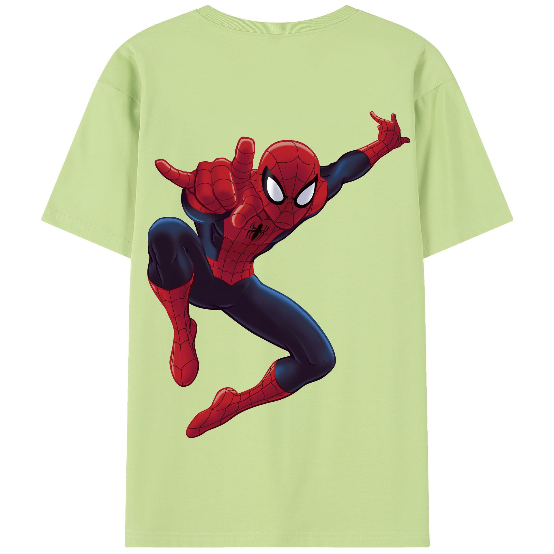 （画像用） Spider Man スパイダーマン 綿100％半袖Tシャツ（背面プリント）